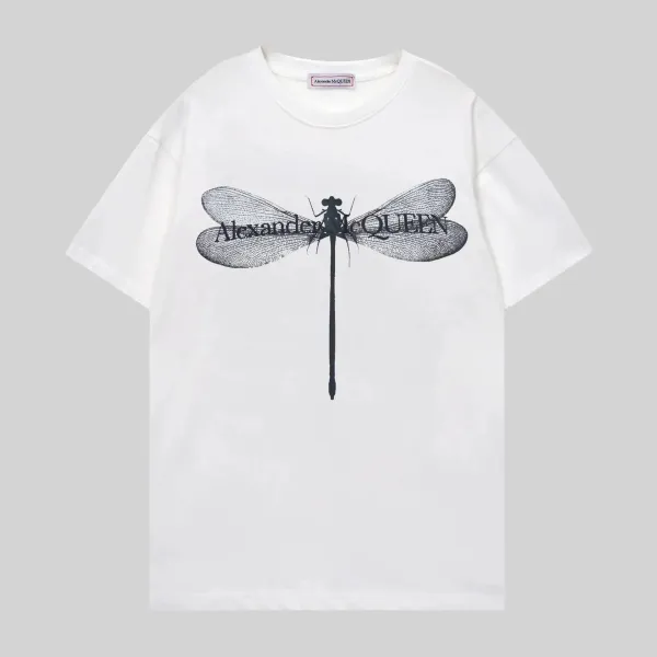 Alexander McQueen Dragonfly Print White T-Shirt - 1