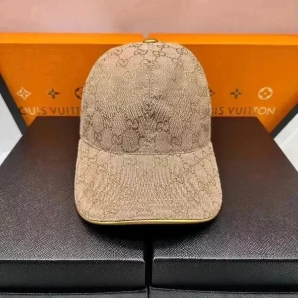 Gucci GG Marmont Baseball Cap Beige Monogram Canvas Hat - 1