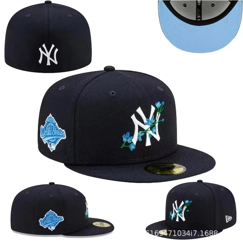 2024 new baseball cap NY fully enclosed plus size outdoor sunshade embroidered cap non-adjustable letter hat