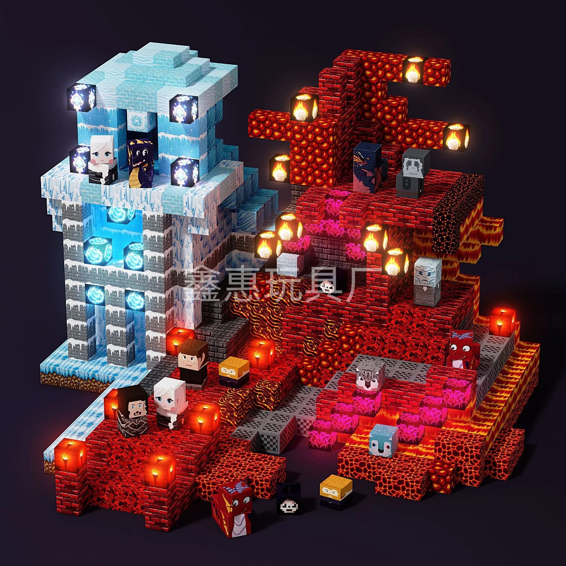 Minecraft-inspired Pixel Art Building Set - 003528