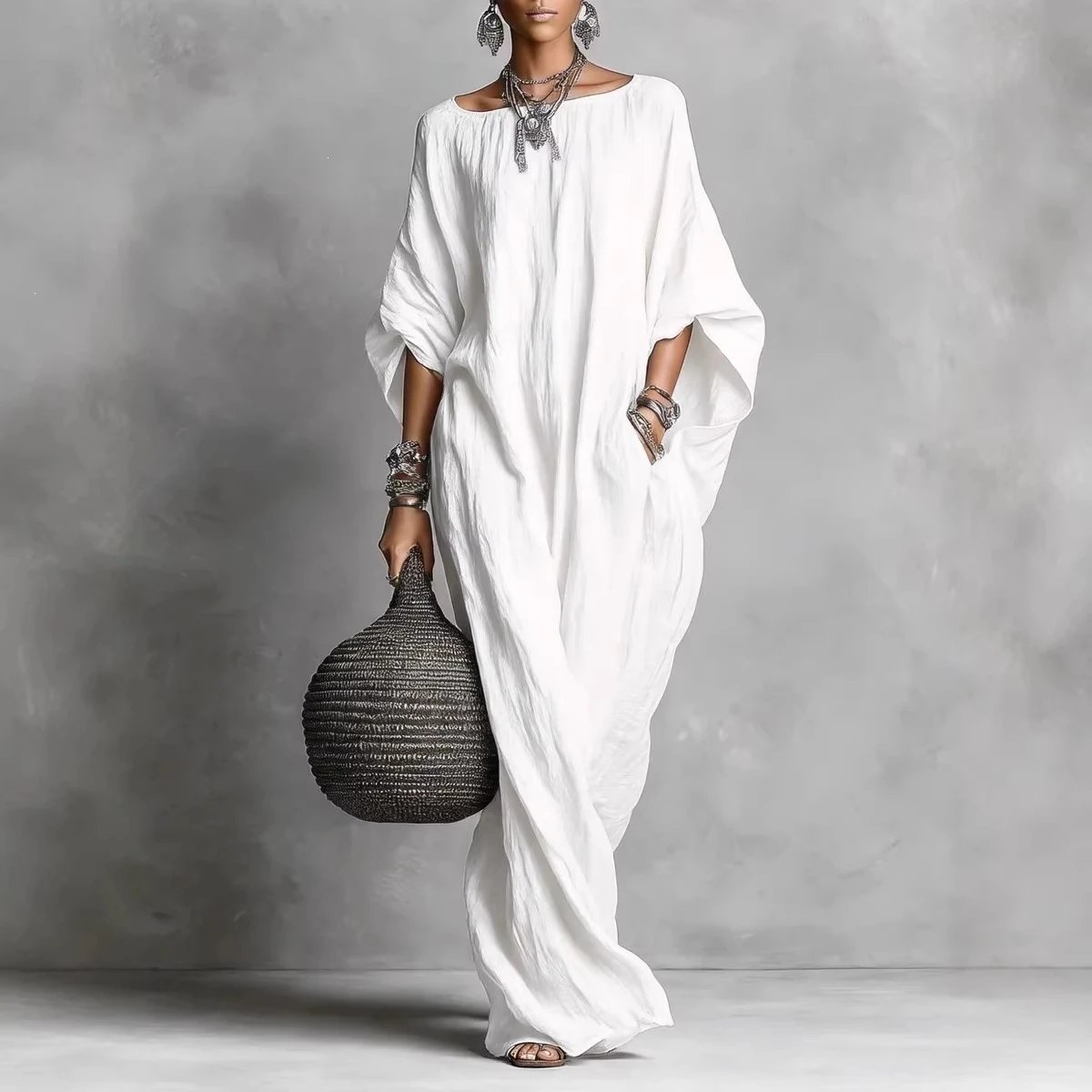 Nox Off-Shoulder Long-Sleeve Maxi Dress - 005388