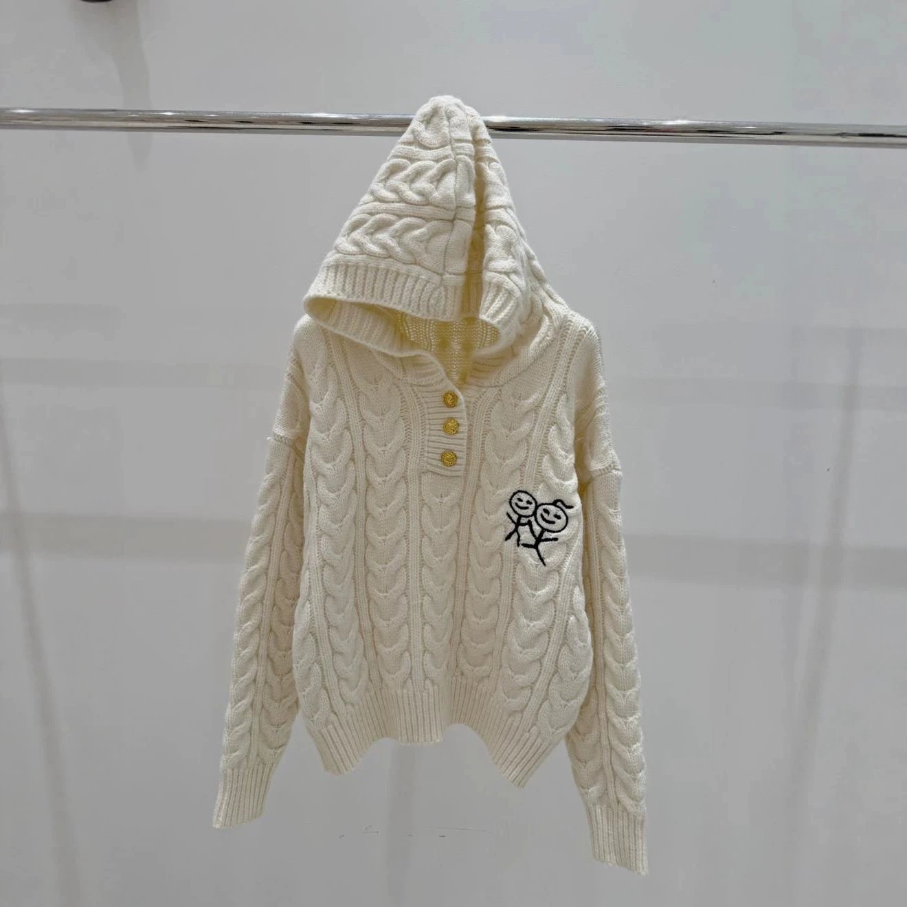 Urban Sophistication Cable Knit Hooded Sweater 