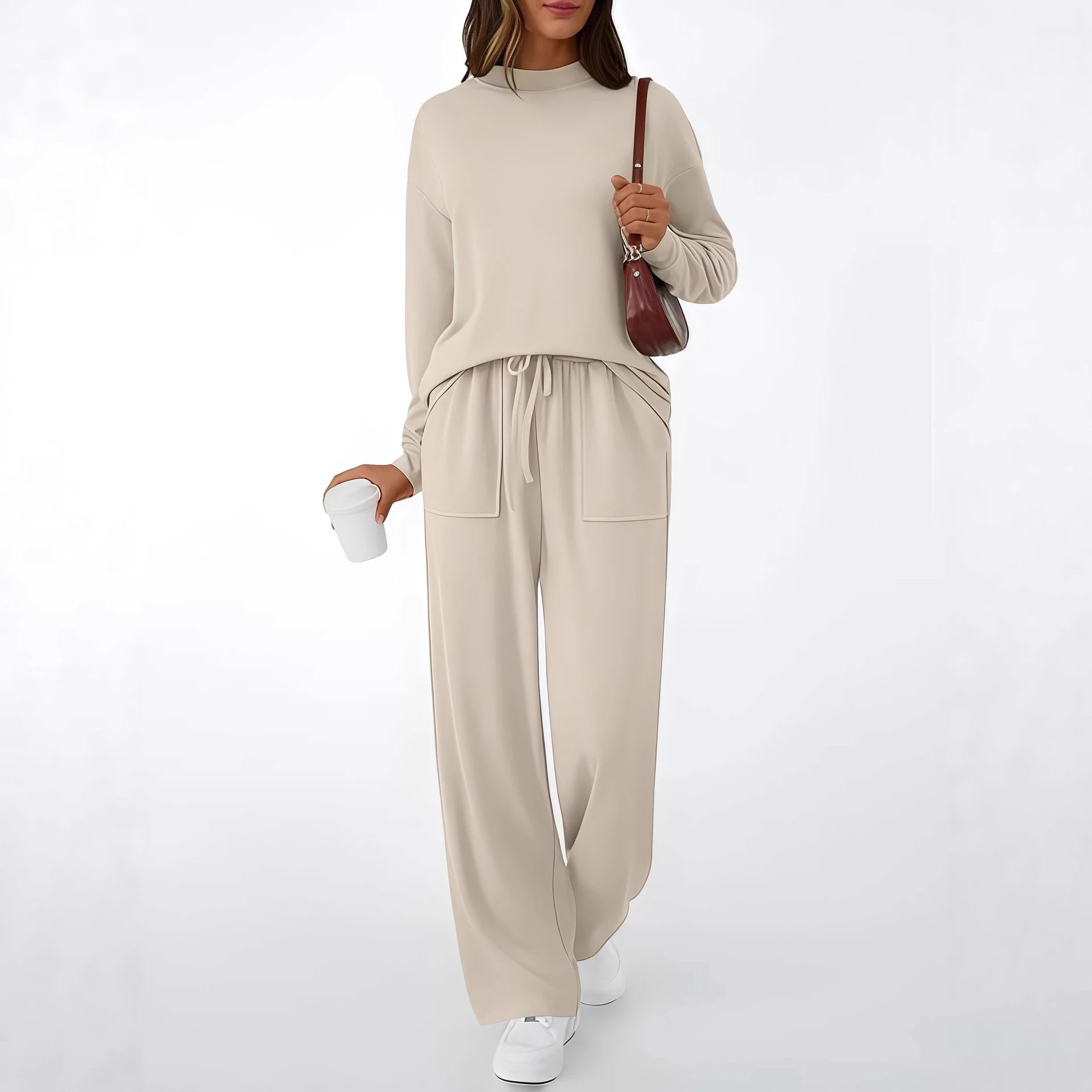 Nox Solid Drawstring Lounge Set - 005387