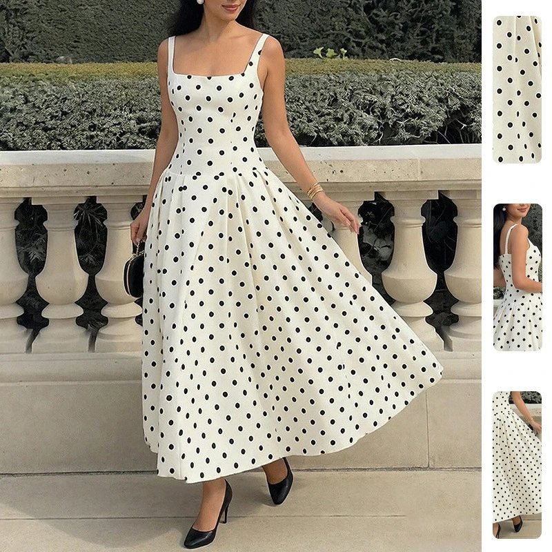 Nox NW-5384 Polka Dot Strapless Midi Dress - 005324