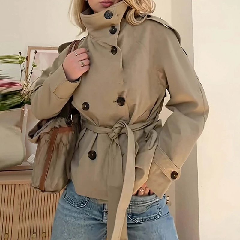 Nox NW-5388 Belted Short Trench Jacket - 005328