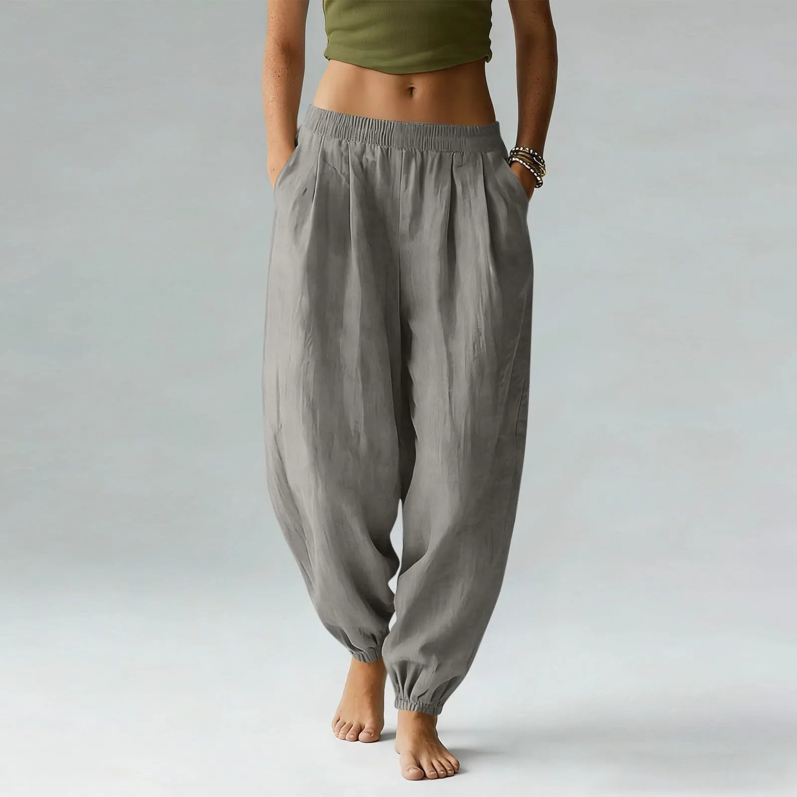 Nox High-Waist Linen Wide-Leg Pants - 005391