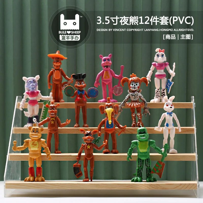 BULE SHEEP Five Nights at Freddy's PVC Action Figure Set 3.5-inch 12-Piece Collection - 004674