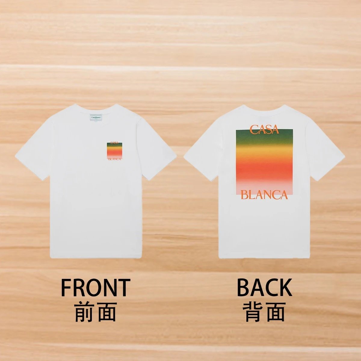 Front and back styles – Gradient square logo, white