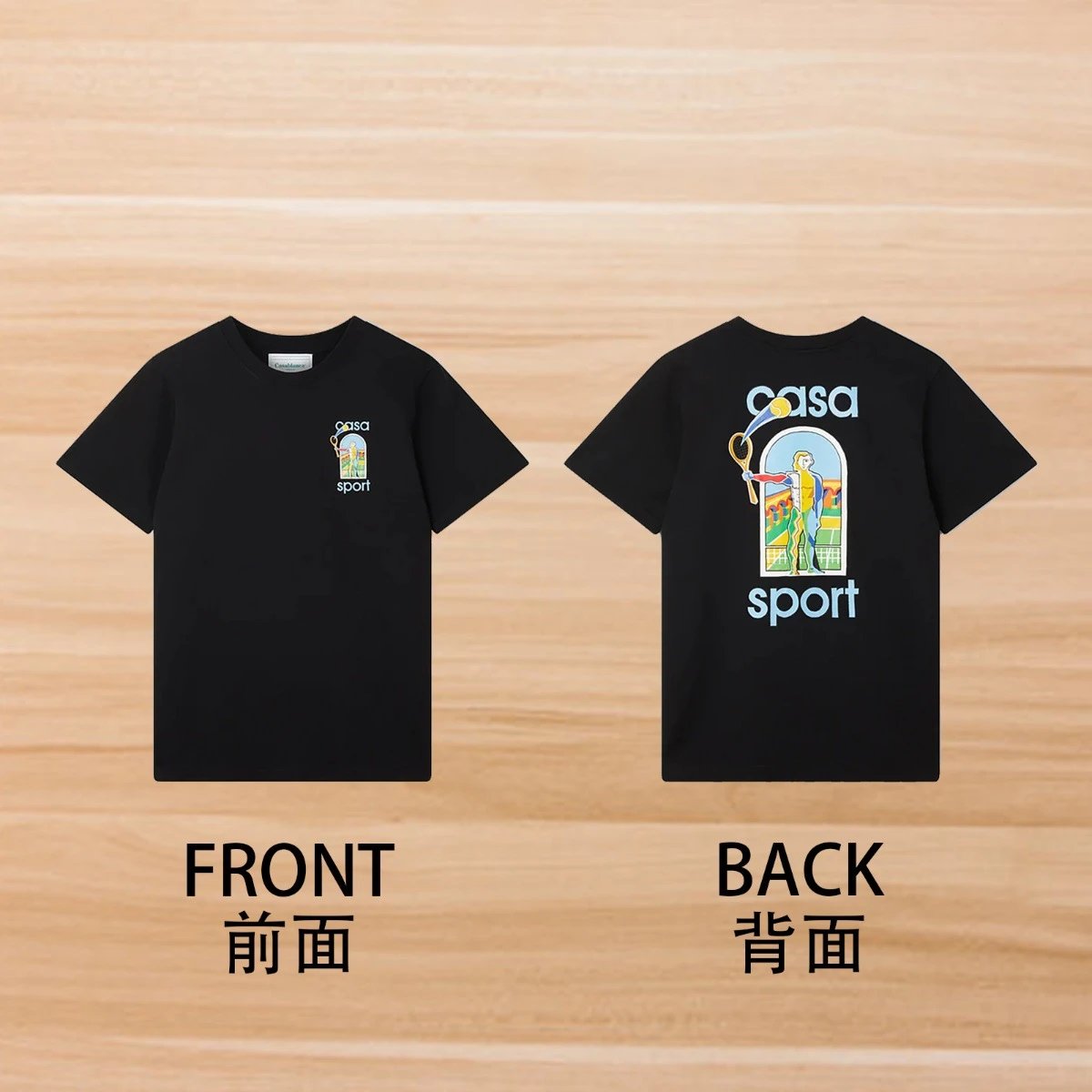 Front and back styles – Tennis swing window, black