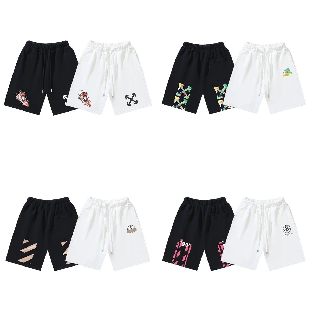 Off-White Arrow Graphic Sweat Shorts - 005442