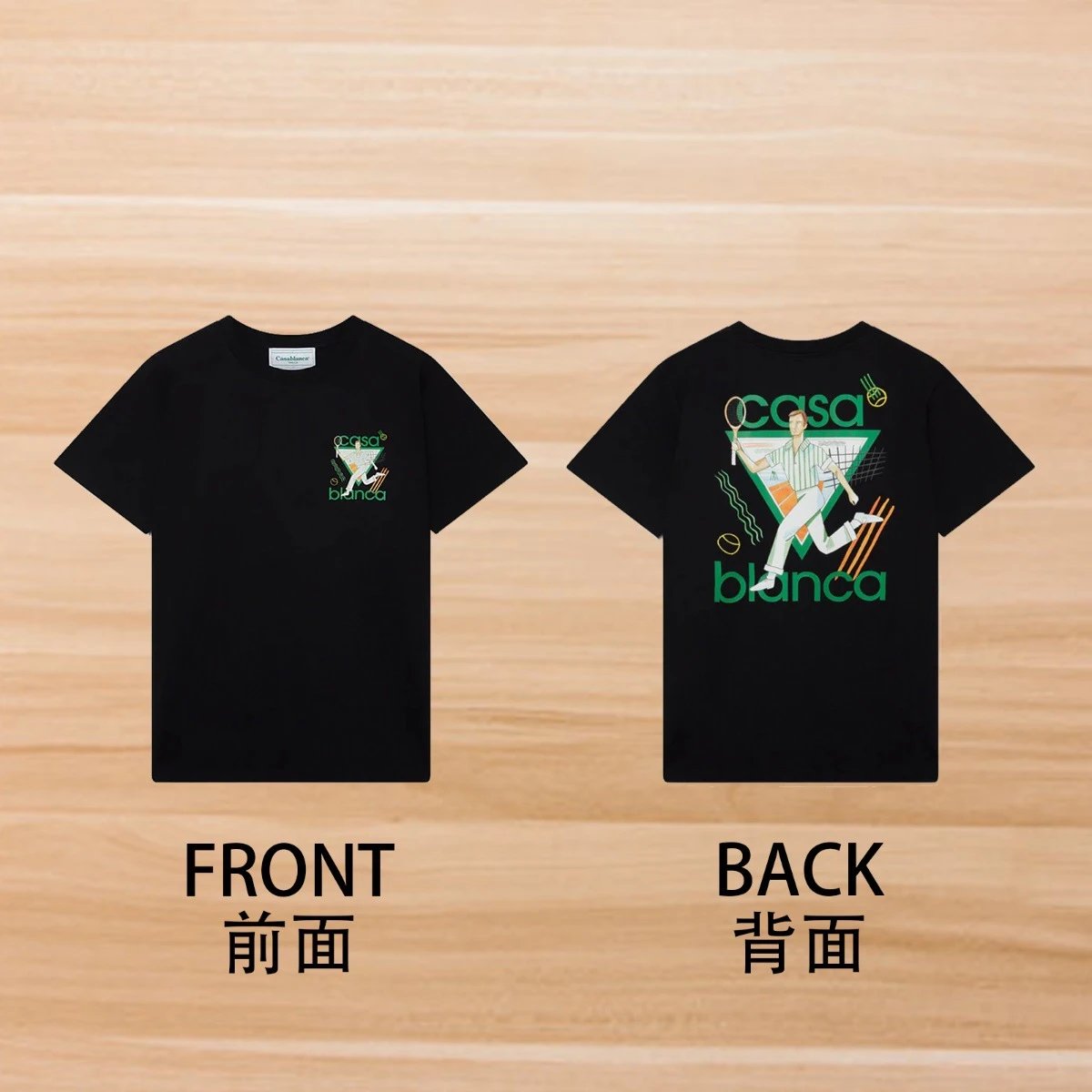Front and Back-Inverted Triangle & Tennis Player Black
