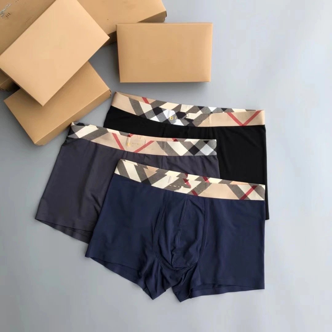 Checkered Waistband Navy Black Boxer Briefs