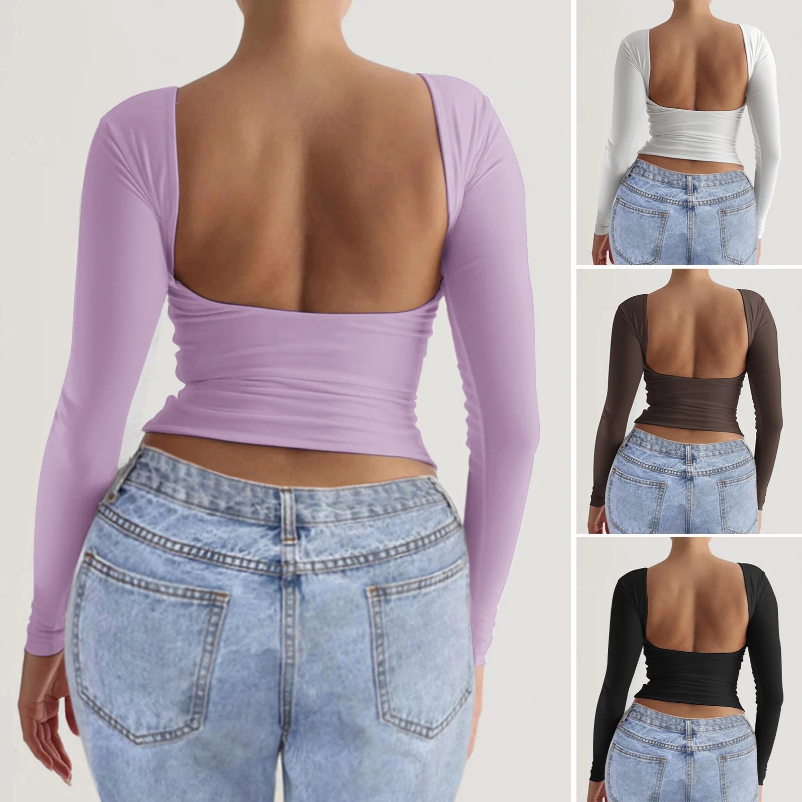 Nox Y2K Ribbed Long-Sleeve Knit Top - 005395
