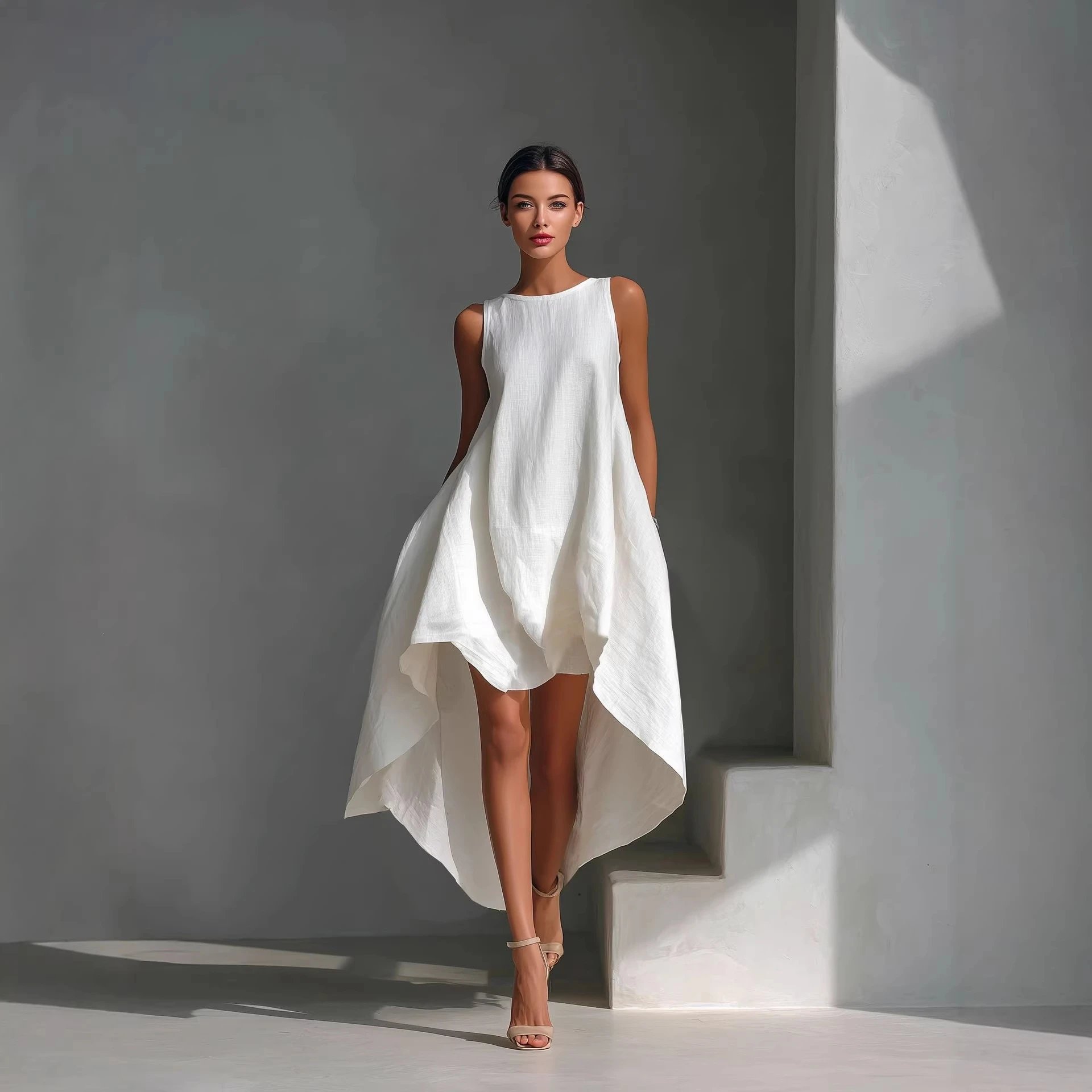 Nox High-Low Sleeveless Vacation Dress - 005394