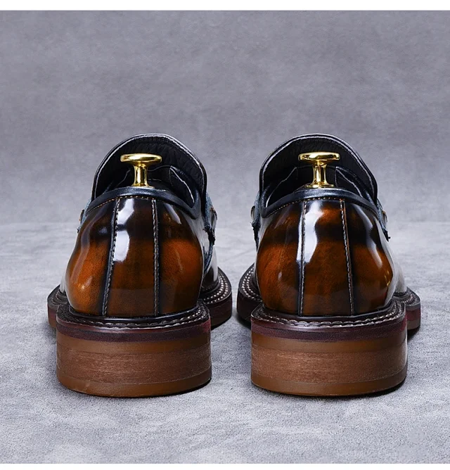Unbranded Leather Shoes Patent Chain-Detail Loafers product detail image 16