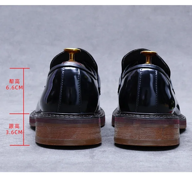 Unbranded Leather Shoes Patent Chain-Detail Loafers product detail image 11