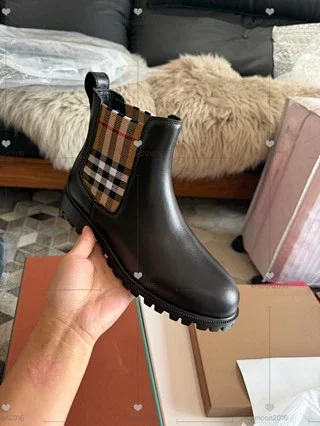Unbranded Boots Plaid-Panel Chelsea Ankle product detail image 2