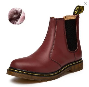 Unbranded Boots Chelsea ankle with elastic side panels and contrast stitching — Wine red velvet