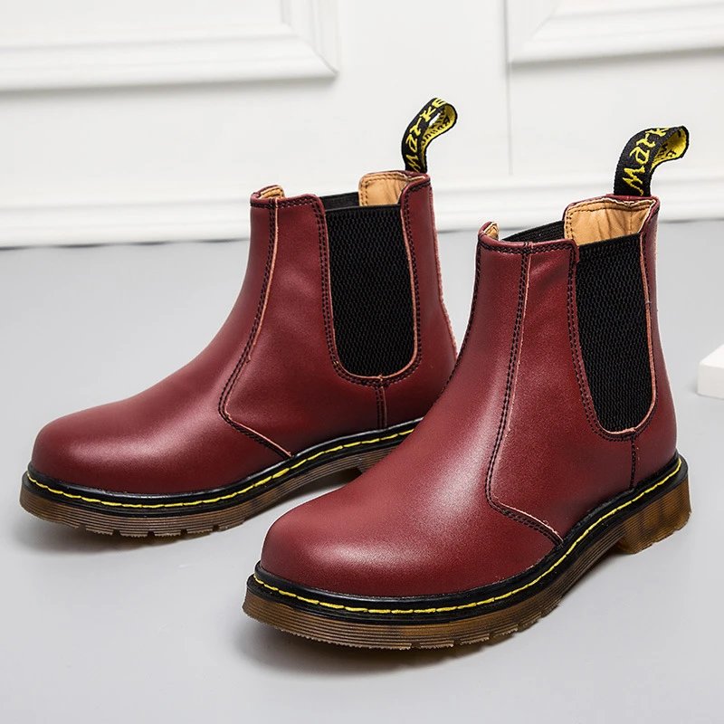 Unbranded Boots Chelsea ankle with elastic side panels and contrast stitching image 2