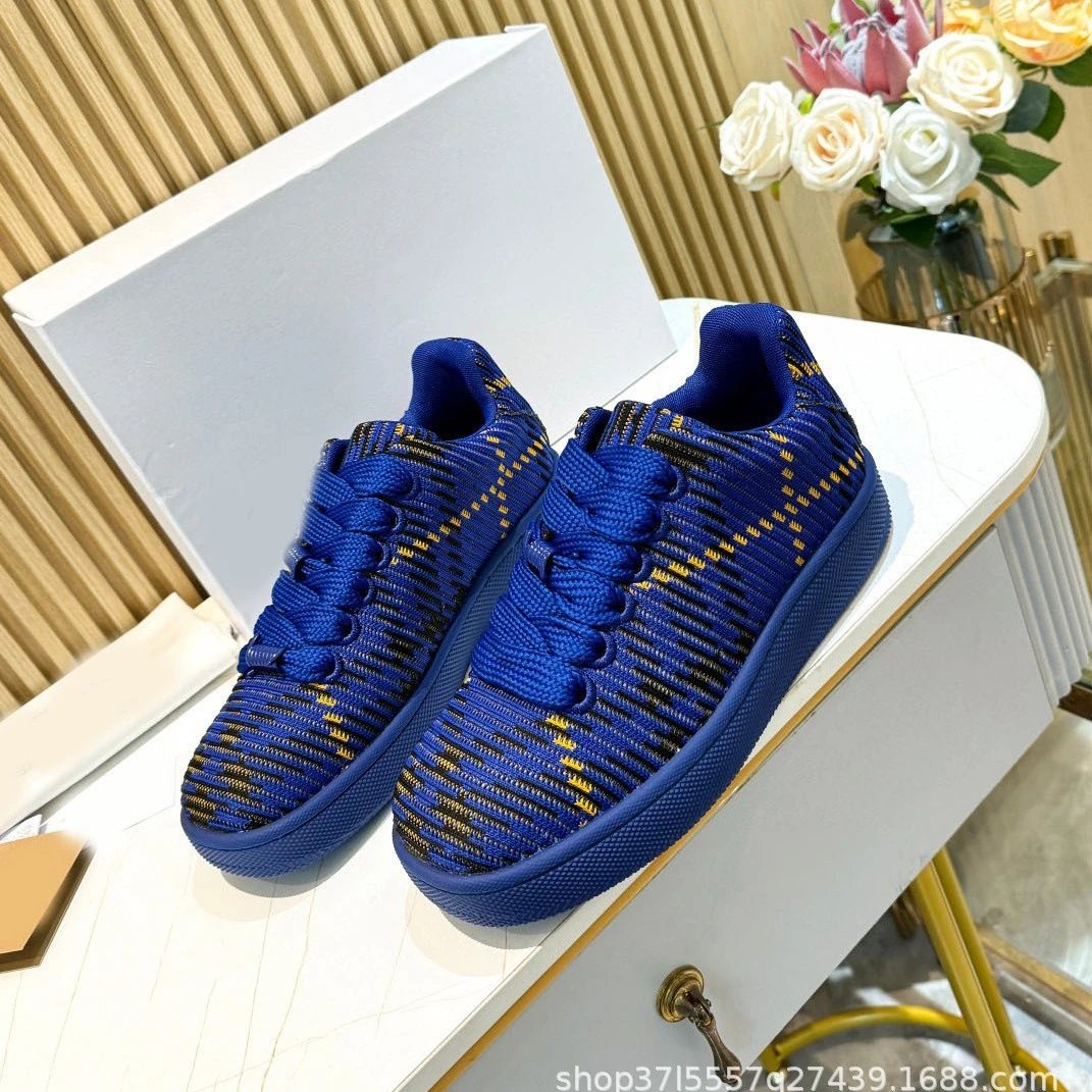 Unbranded Sneakers Low-Top Lace-Up with Woven Uppers — blue woven surface
