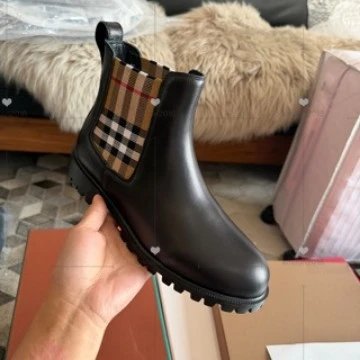 Unbranded Boots Plaid-Panel Chelsea Ankle image 2