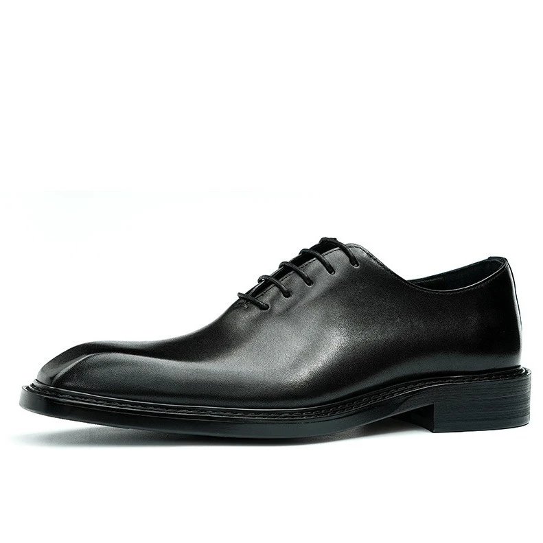 Unbranded Leather Shoes Lace-Up Square-Toe Dress image 5