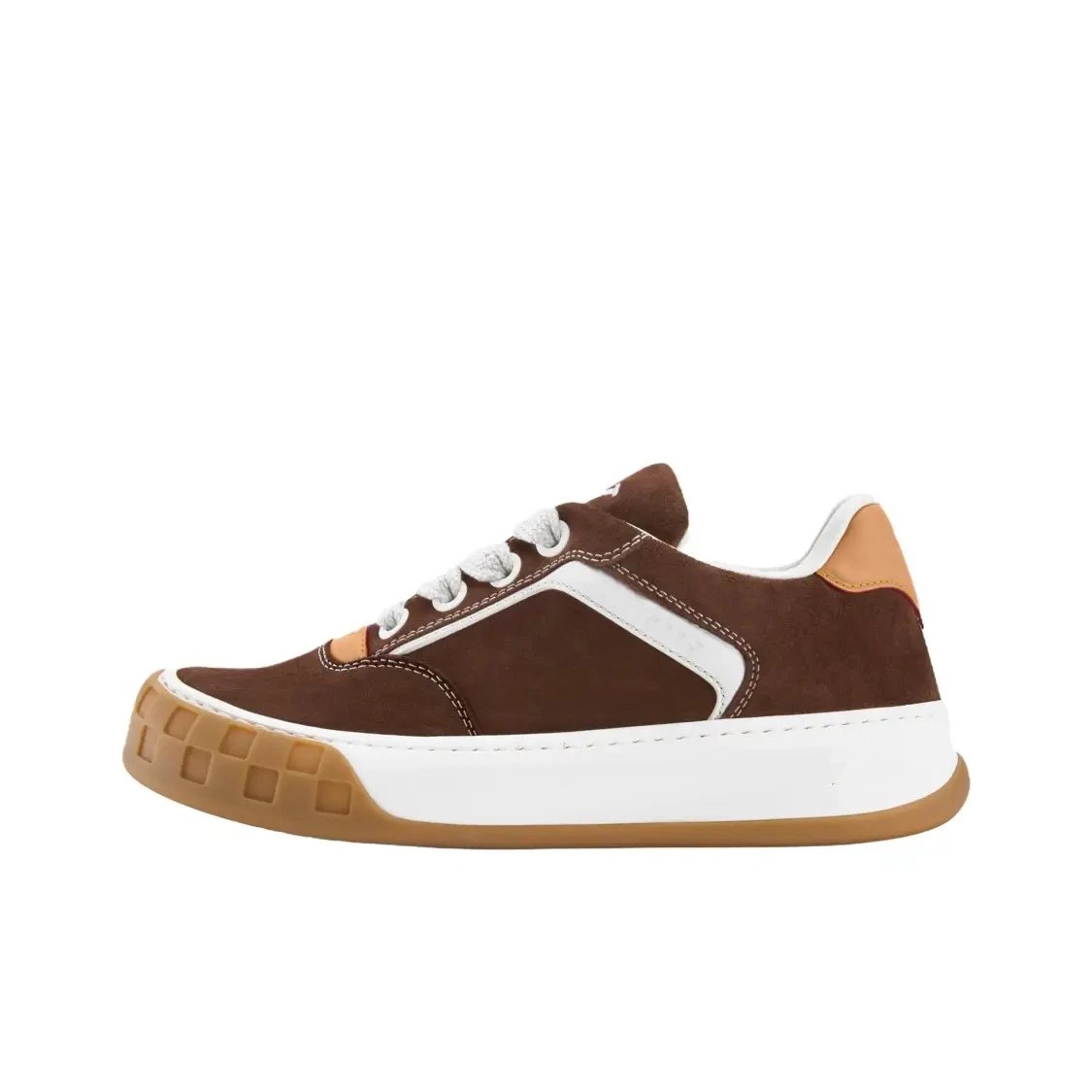 Polo Ralph Lauren Sneakers Low-Top Lace-Up with Contrast Side Stripe and Gum Toe Bumper — Brown