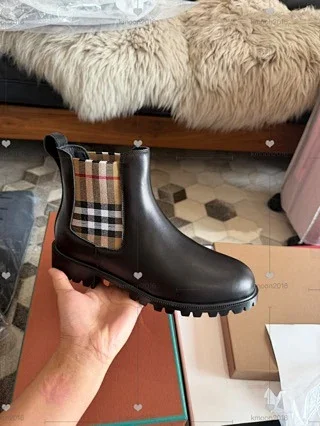 Unbranded Boots Plaid-Panel Chelsea Ankle product detail image 4