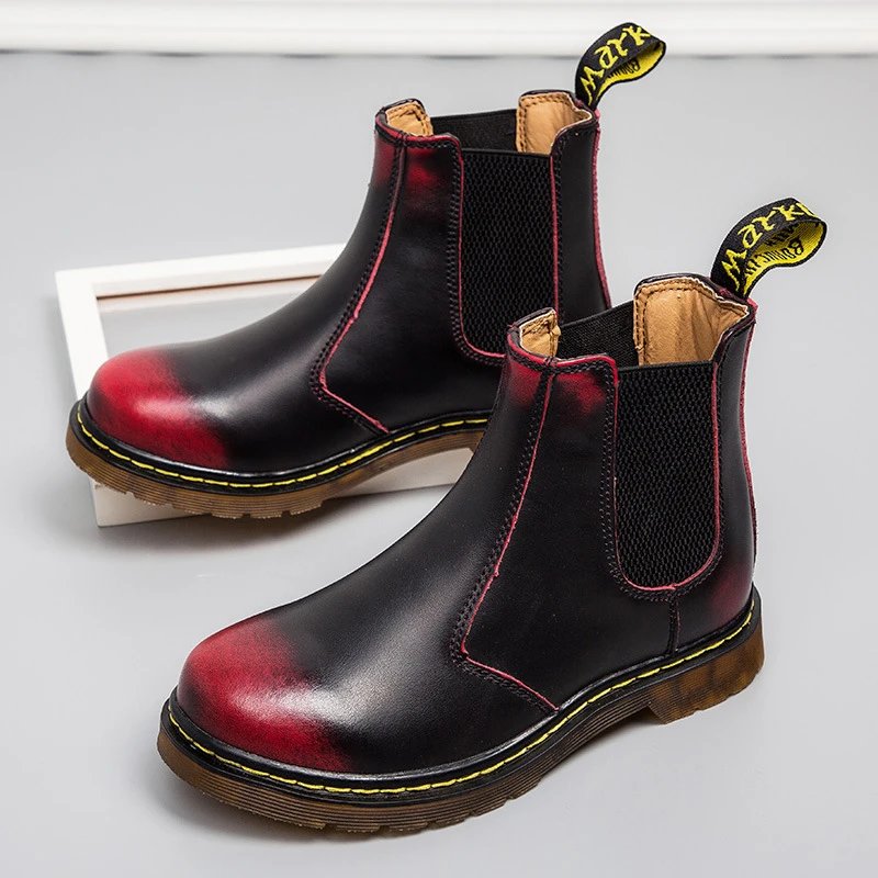 Unbranded Boots Chelsea ankle with elastic side panels and contrast stitching image 3