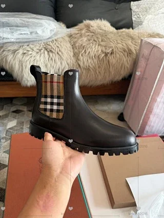 Unbranded Boots Plaid-Panel Chelsea Ankle product detail image 1