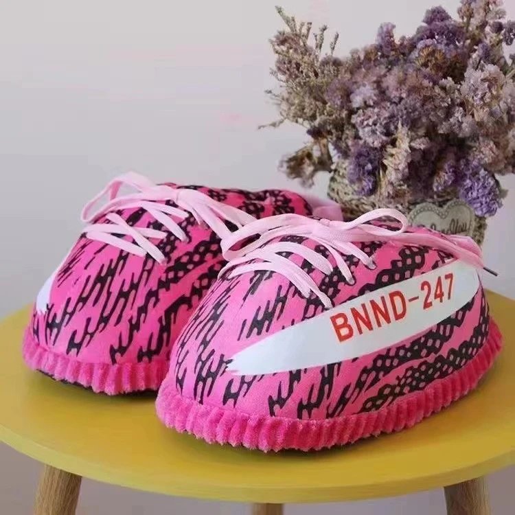 Unbranded Casual Shoes Lace-Up Knit with Ribbed Sole — rose red coconut