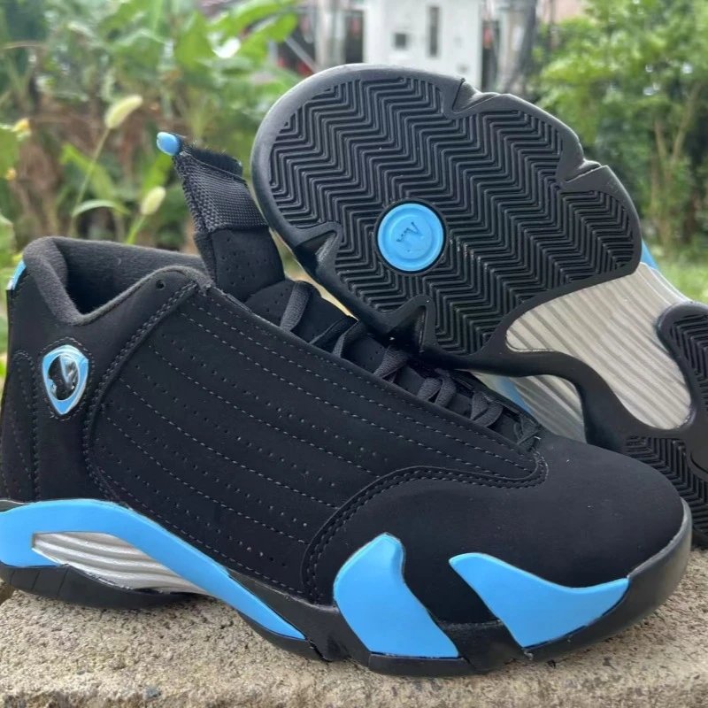 Unbranded Sneakers AJ14 high-top basketball — AJ14-Black and Blue
