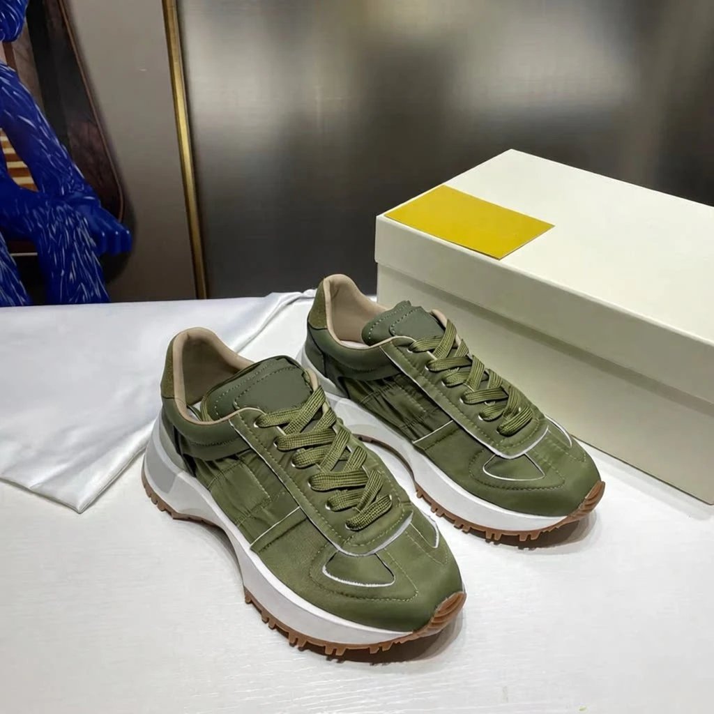 LOG Sneakers Low-Top Lace-Up Chunky Sole — Green