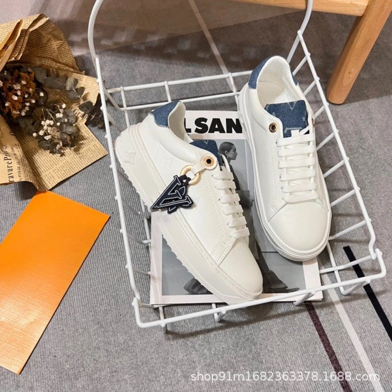 Louis Vuitton Sneakers Low-Top Monogram Leather with LV Charm — Denim Blue Alphabet