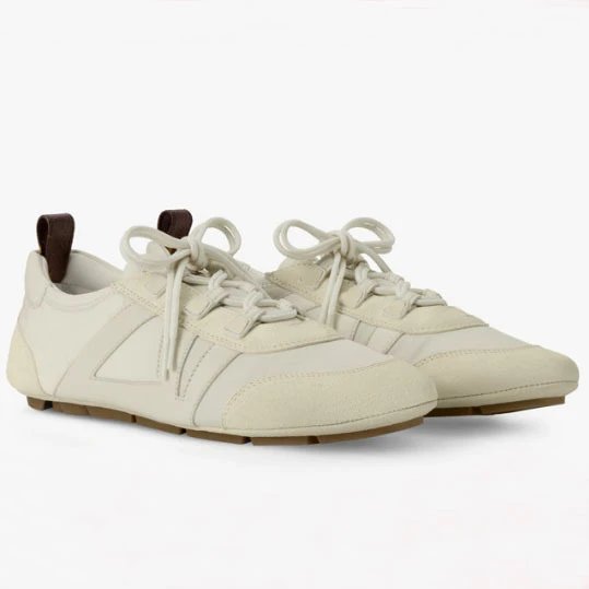 Unbranded Sneakers Low-Top Lace-Up with V-Shaped Side Appliqué — Light yellow