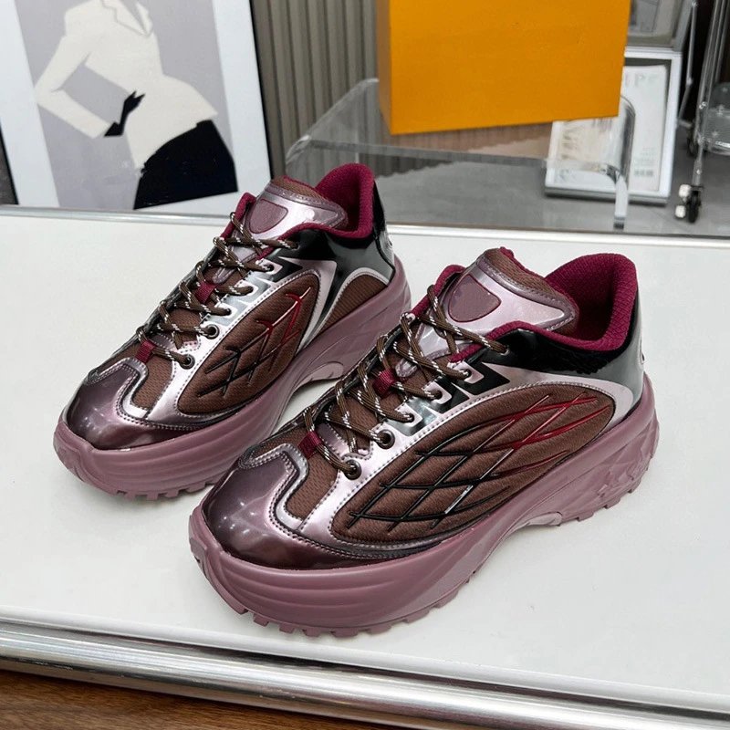 Unbranded Sneakers Chunky platform with metallic panels and embroidered side detail image 2