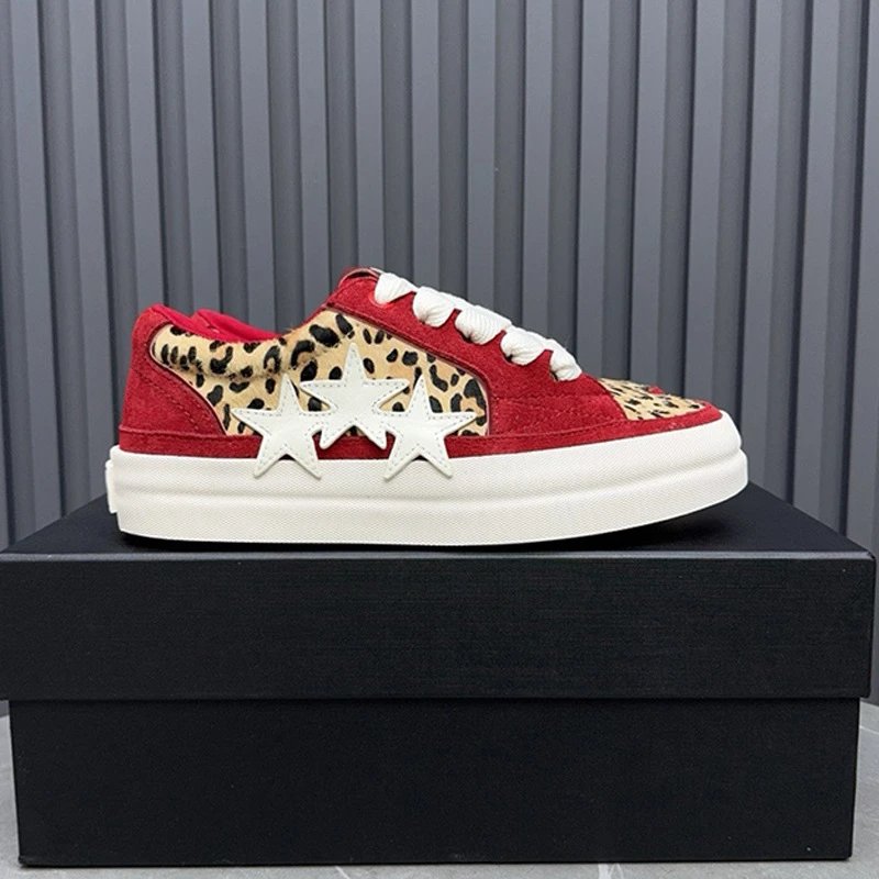 Unbranded Sneakers Low-Top Triple-Star Leopard Print — Color 3