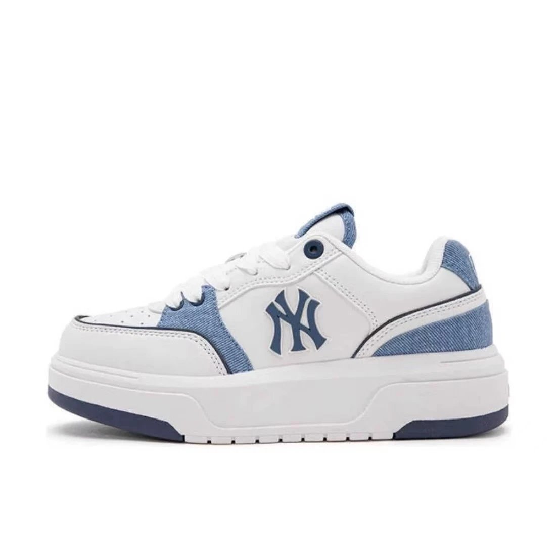MLB Sneakers Low-Top Chunky Logo — Denim White Blue-(size small)