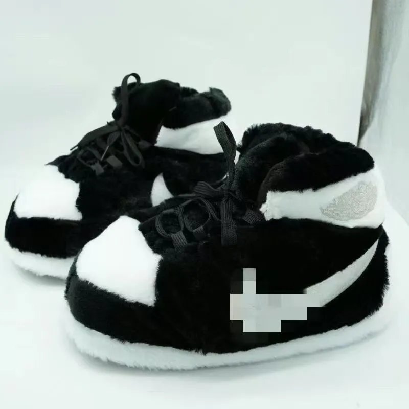 Unbranded Casual Shoes Lace-Up Knit with Ribbed Sole — Black and white panda