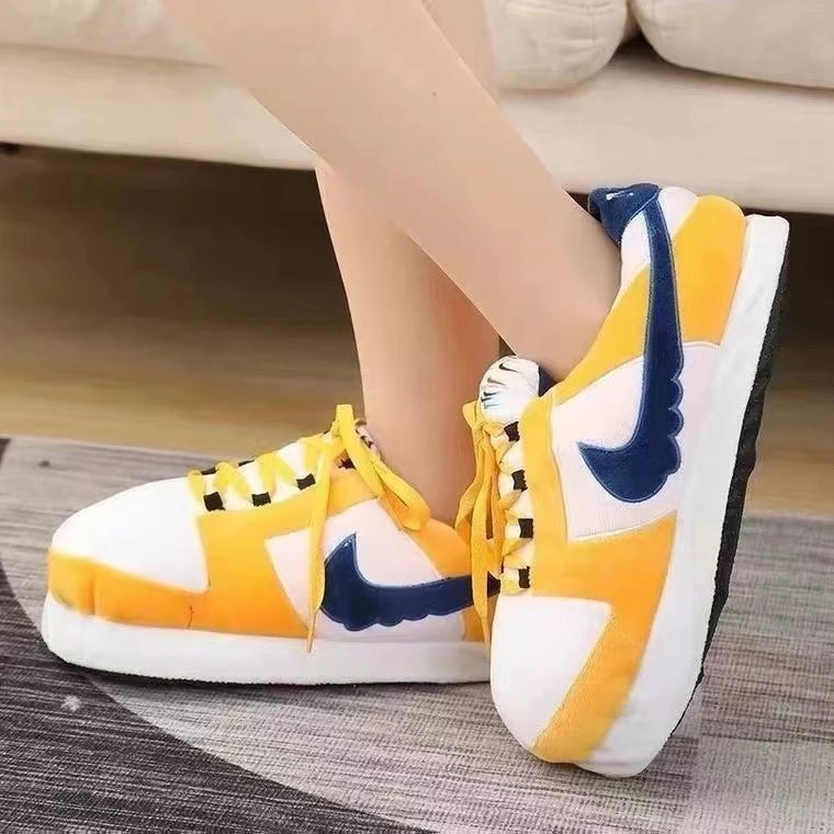 Unbranded Casual Shoes Lace-Up Knit with Ribbed Sole — Golden White