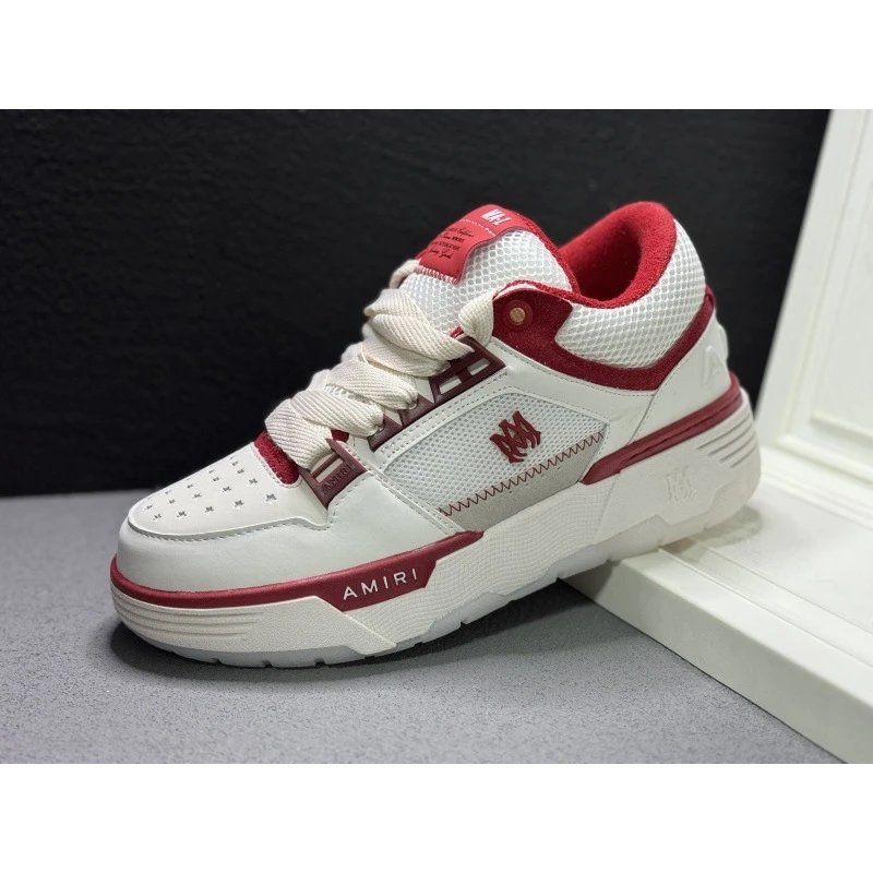 AMIRI Sneakers Low-top lace-up with textured panels and chunky sole — AM white and red