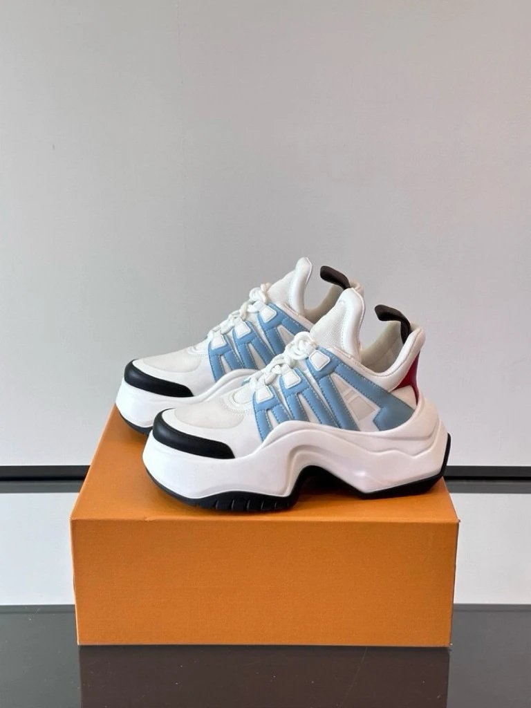 Unbranded Sneakers Chunky platform lace-up — White with blue