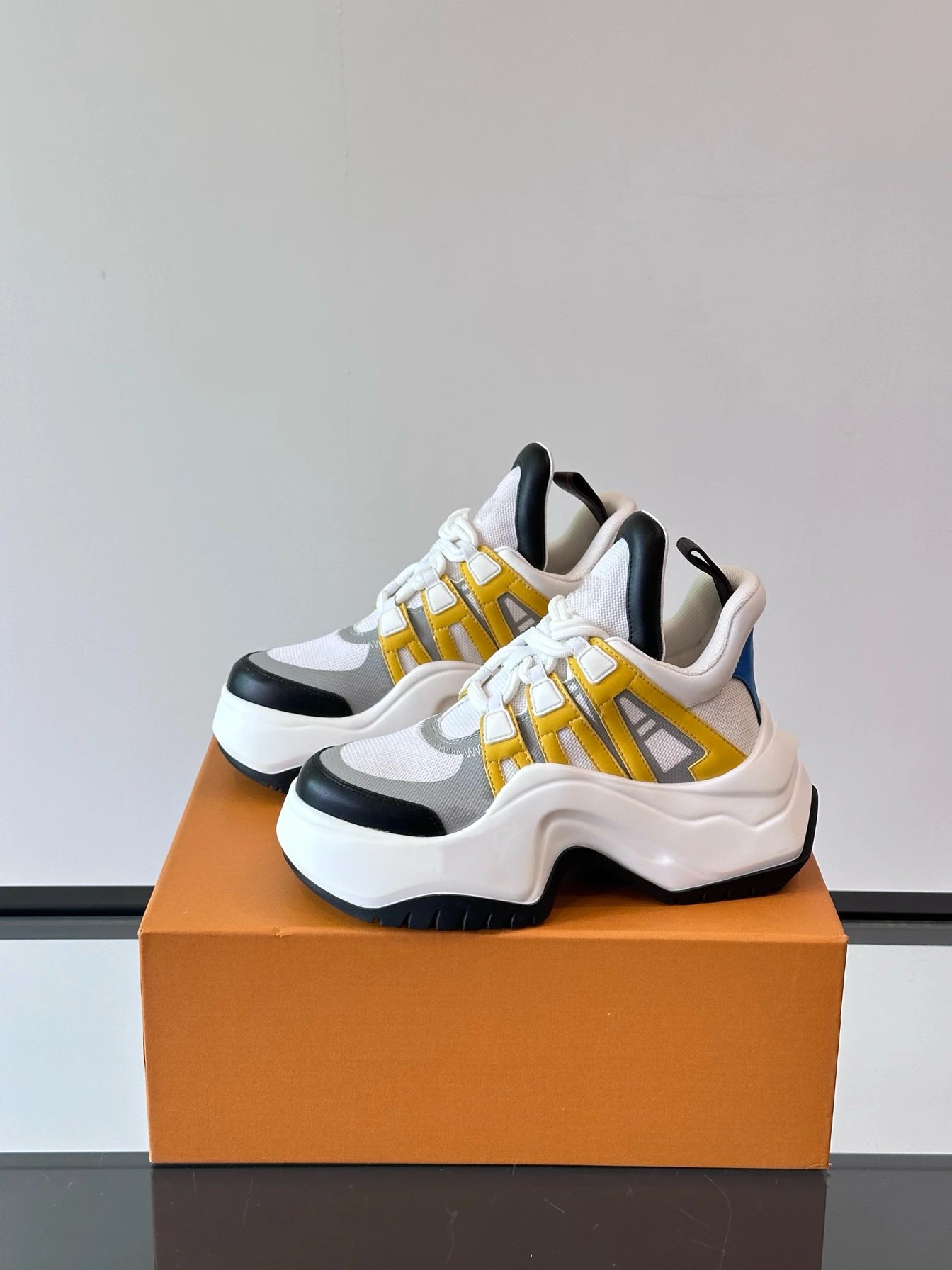Unbranded Sneakers Chunky platform lace-up — White Spell Yellow