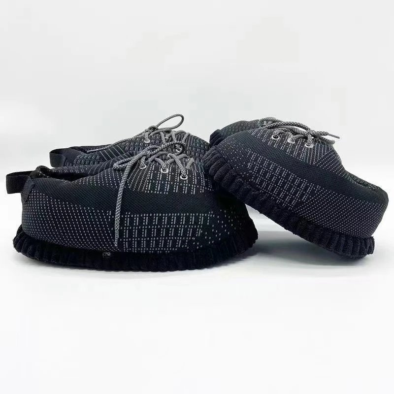 Unbranded Casual Shoes Lace-Up Knit with Ribbed Sole — Black starry sky