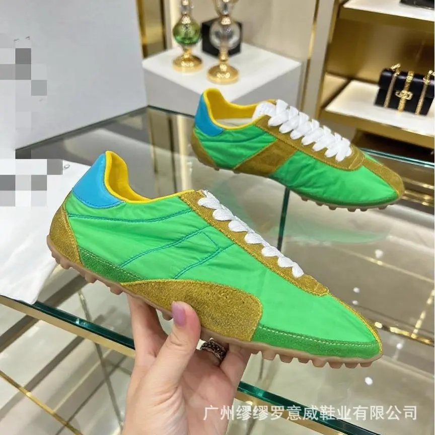 Unbranded Sneakers Low-profile quilted lace-up with lug sole — Blue tail green/Guangzhou high goods