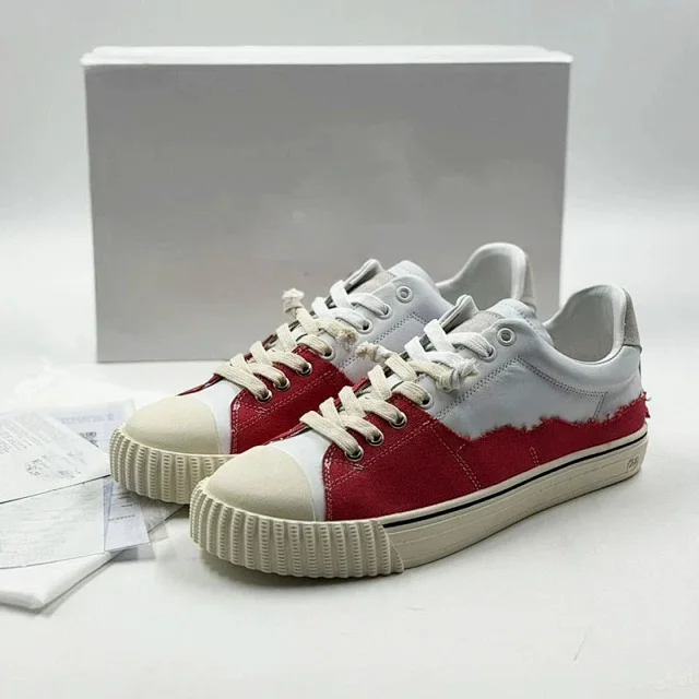 Unbranded Sneakers Low-Top Distressed Canvas with Ribbed Rubber Toe Caps product detail image 6