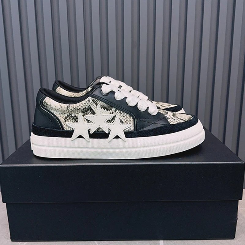 Unbranded Sneakers Low-Top Triple-Star Leopard Print image 2