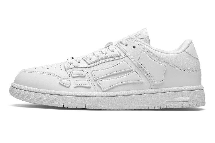 Unbranded Sneakers Low-top lace-up with bone-shaped side overlays — All white-white bones