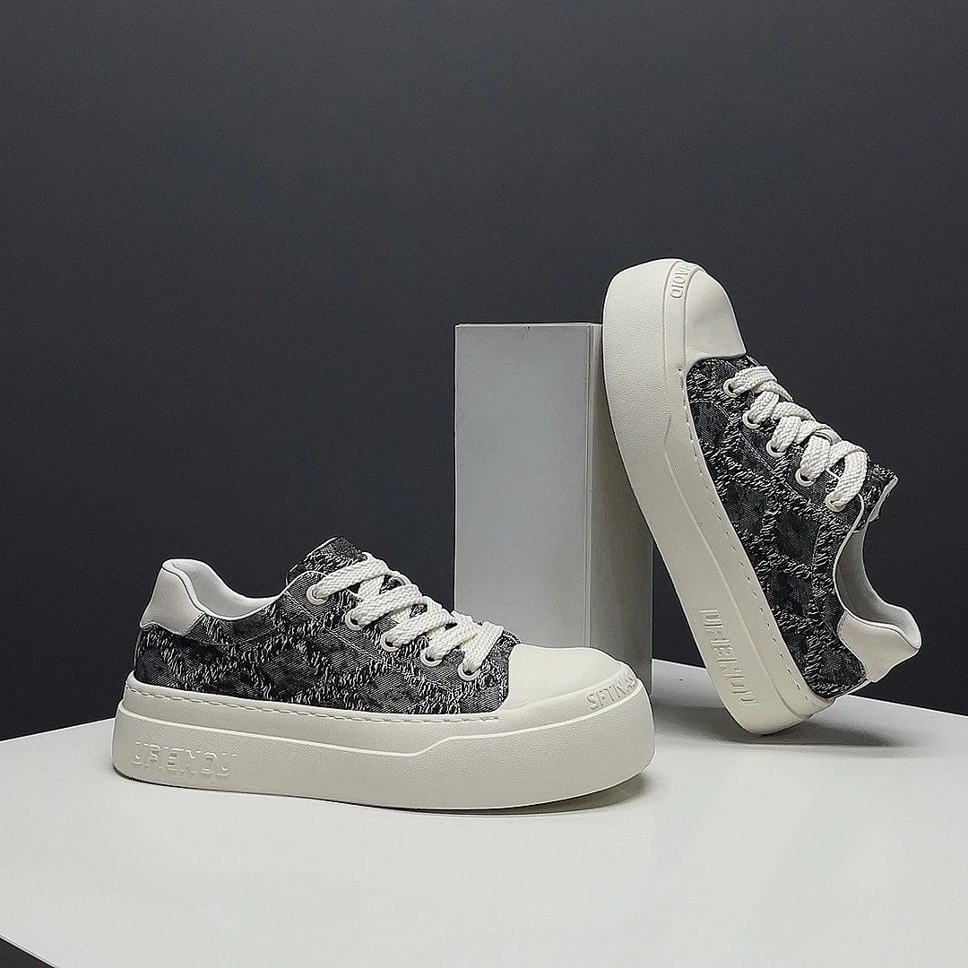 Unbranded Sneakers Low-Top Platform with Textured Camouflage Uppers image 4