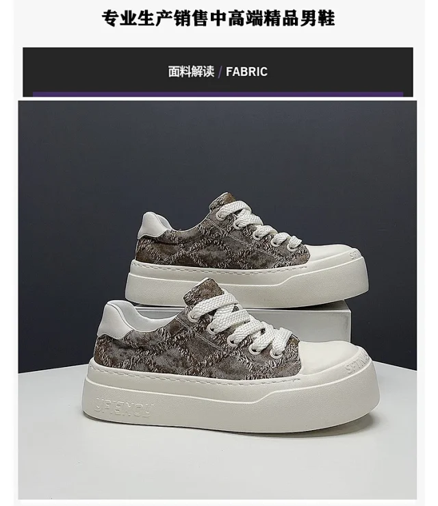 Unbranded Sneakers Low-Top Platform with Textured Camouflage Uppers product detail image 3